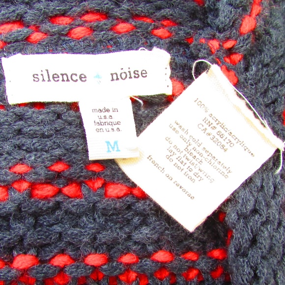 Silence + Noise Gray and Red Sweater Cardigan - Picture 2 of 5